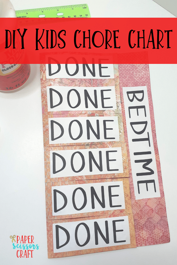 DIY kids chore chart