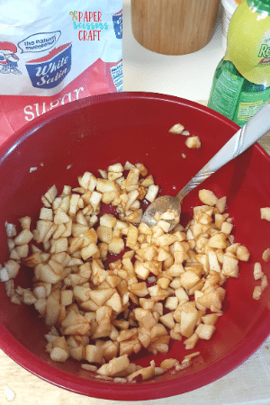 Diced apples for Apple Turnovers