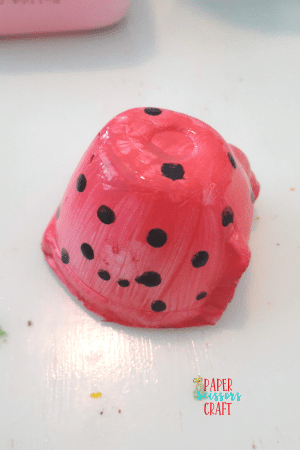 Egg Carton lady bug