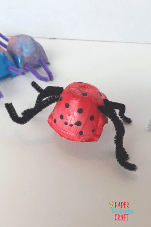 Egg carton red lady bug