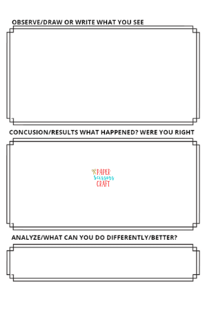 Science Experiment Worksheet (Download Below) - Paper Scissors Craft