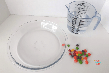 Skittles science experiment supplies