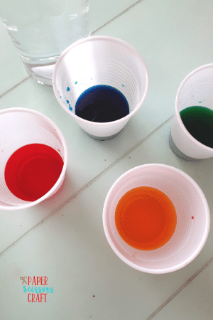 food coloring for cloud and rain experiment