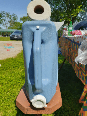 Example of hand water station when camping with kids.