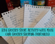 Kids Grocery Store Activity with Math (and Grocery Shopping Printables)
