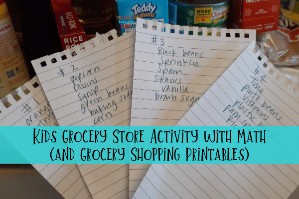 Kids Grocery Store Activity with Math (and Grocery Shopping Printables)