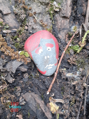 self portrait painted rocks