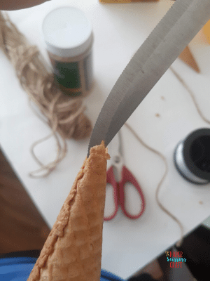 Cheap bird feeder with ice cream cones