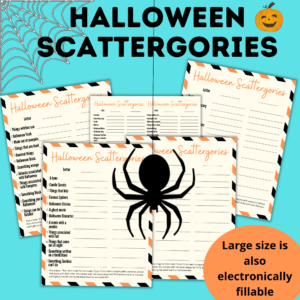 Halloween Scattergories mockup.