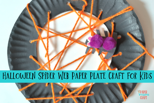 Halloween Spider Web Paper Plate Craft for Kids (13)