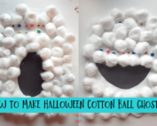 How to make a Halloween cotton ball ghost.
