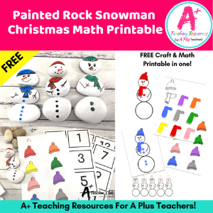 Painted snowman rocks Christmas printable mockup.