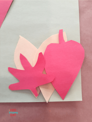 Leaf shapes cut from construction paper.