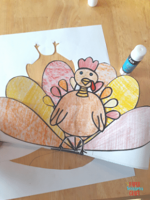 Turkey feathers glued to headband.