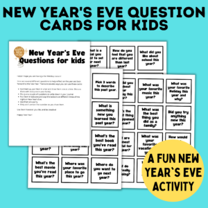 New Year's Eve question cards for kids mockup.