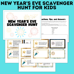 New Year's Eve scavenger hunt for kids.