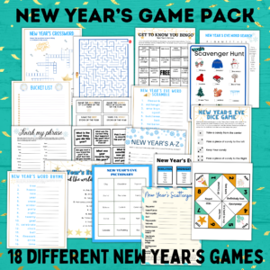 New Year's Eve game pack mockup.