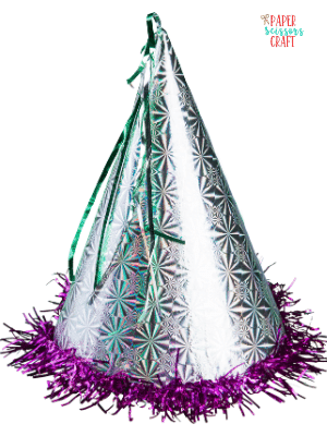 Silver and purple party hat for New Years.
