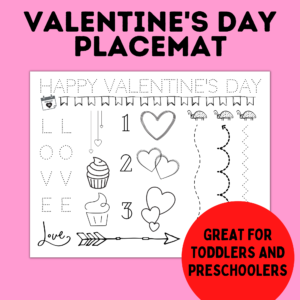 Valentine's Day placemat mockup.