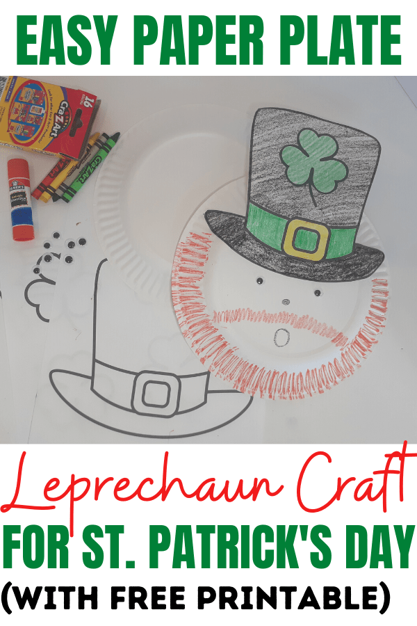 Easy Paper Plate Leprechaun Craft for St. Patrick's Day (with free printable) (2)-min