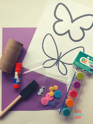 Butterfly Craft Supplies with toilet paper roll-min