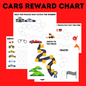 Cars reward chart printable.