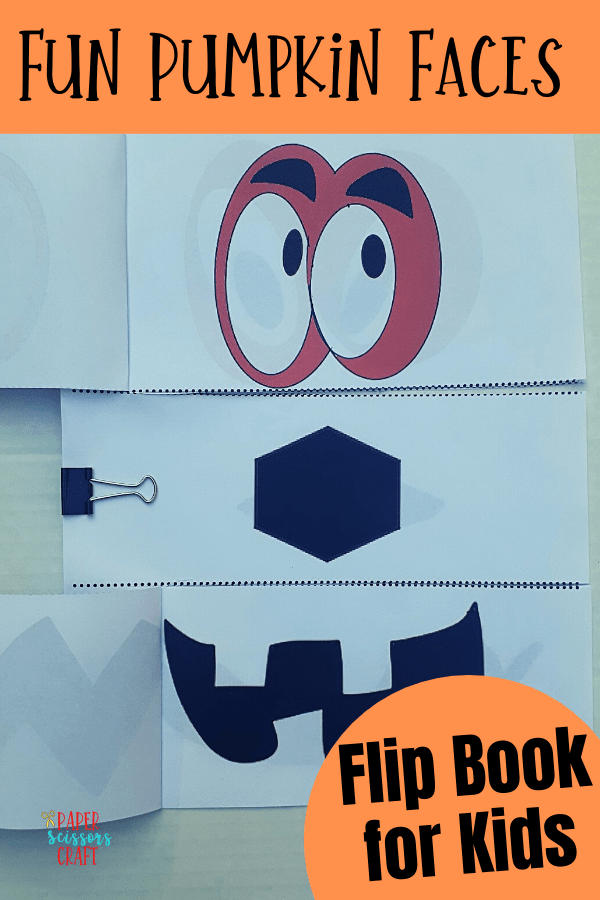 Fun pumpkin faces flip book for kids.