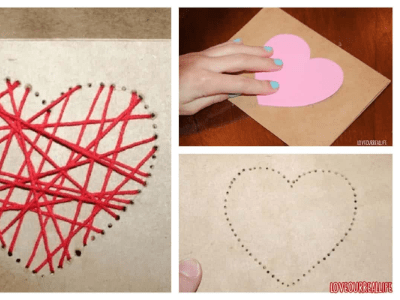 String art heart card.