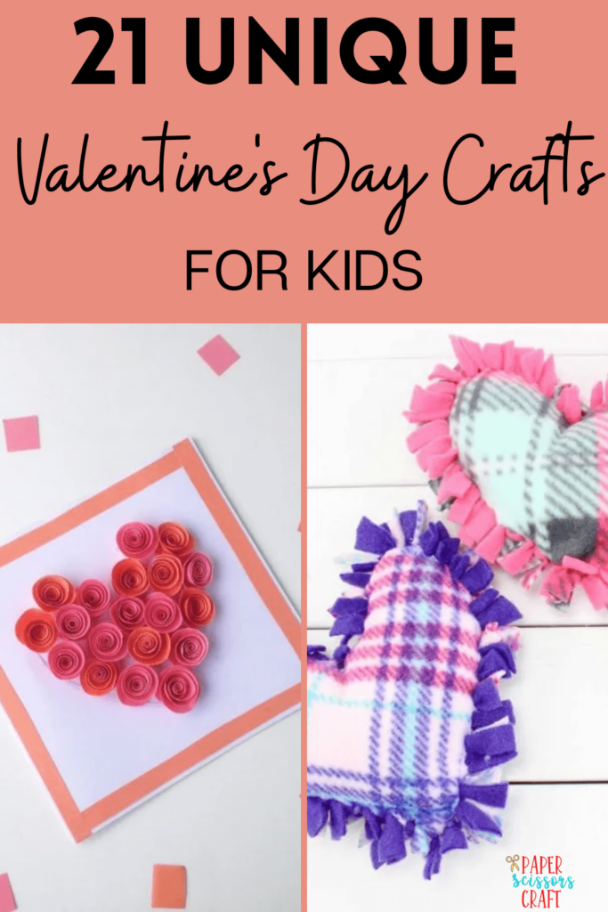 Unique Valentine's day crafts for kids Pinterest pin.