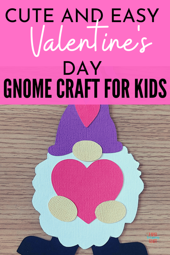 Cute and easy Valentine's Day gnome craft for kids Pinterest pin.