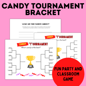 Candy tournament bracket mockup.