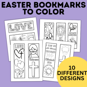 Easter bookmarks to color.