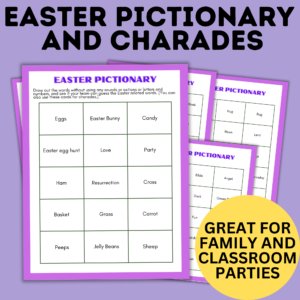 Easter Pictionary and charades - great for family and classroom parties.