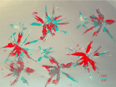 Pipe cleaner fireworks craft final product.