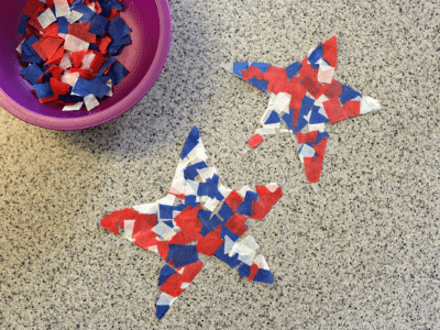 Red, white, and blue stars craft.