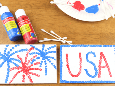 Patriotic American art using pointillism.