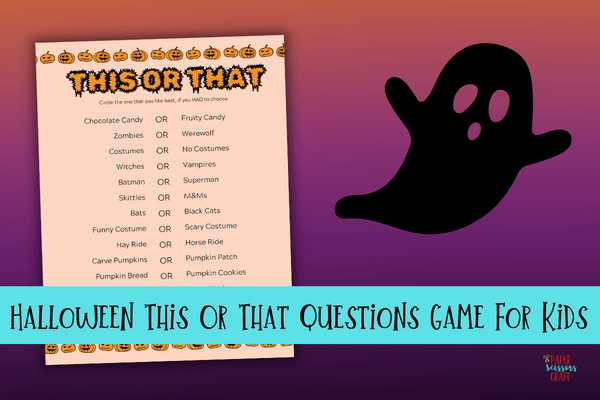 Halloween This Or That questions game for kids.