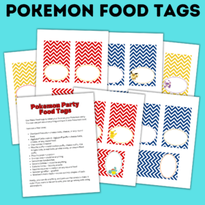 Printable Pokémon food tags.