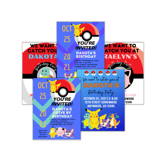 Pokémon party invitation printables.