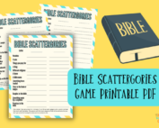 Bible Scattergories game printable PDF.
