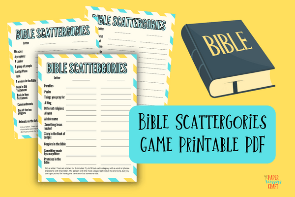 Bible Scattergories game printable PDF.