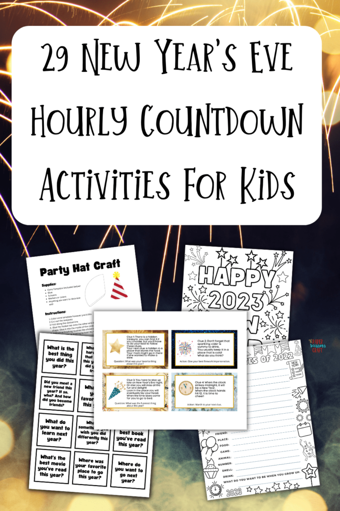 29 New Year's Eve hourly countdown activities for kids.