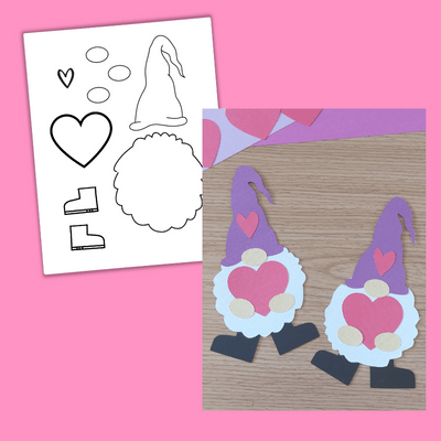 Valentine's Day gnome heart craft.