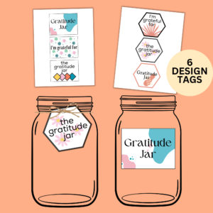 Mockup image of a gratitude jar printable.