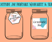 Gratitude jar printable worksheets and slips.