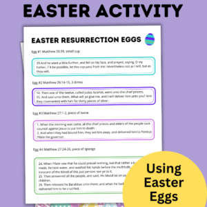 Easter activity using Easter eggs.