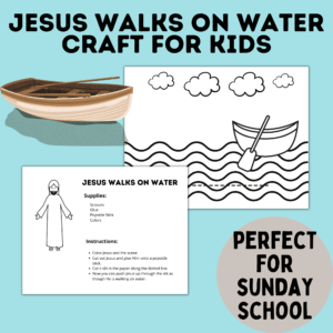 Jesus walks on water craft for kids. Perfect for Sunday School.