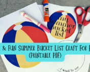 Free and fun summer bucket list craft for kids (printable pdf).
