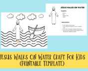 Jesus walks on water craft for kids (printable template).