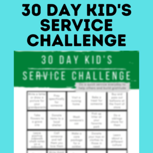 30 day kid's service challenge printable.